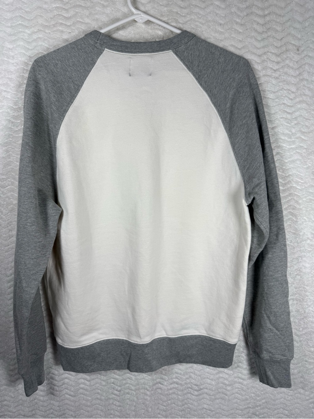 J. Crew Two-Tone Fleece Crewneck - White & Gray. 100% Cotton - Picture 8 of 8